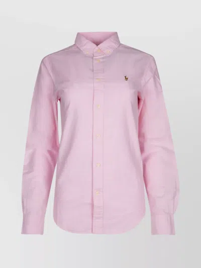 Polo Ralph Lauren Polo Pony Cotton Shirt In Pink & Purple