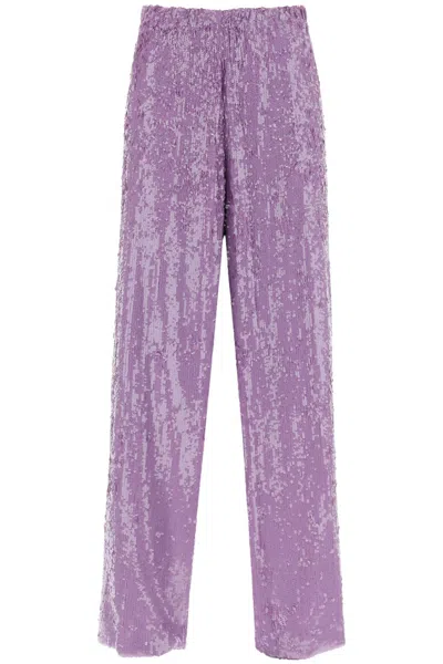 Dries Van Noten Puvis Sequined Pants Women In Purple