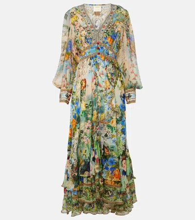 Camilla Embellished Printed Silk Maxi Dress In Multi