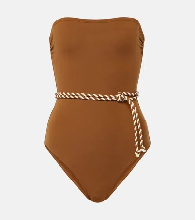 Eres Majorette Strapless Swimsuit In Brown