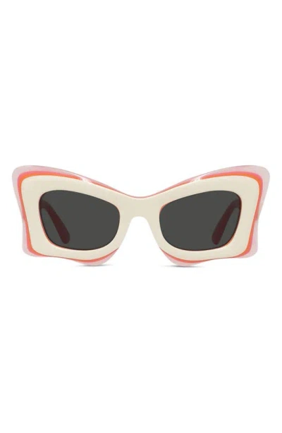 Loewe Butterfly Frame Sunglasses In Pink Multi Dark Grey