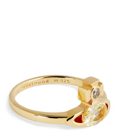 Vivienne Westwood Sterling Silver Allie Orb Ring In Gold