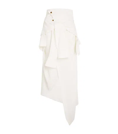 A.w.a.k.e. Deconstructed Midi Skirt In White