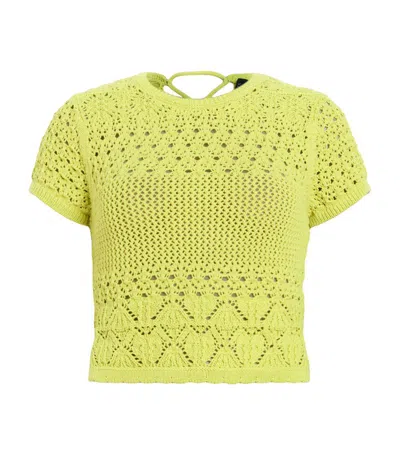 Allsaints Crochet Briar Top In Green