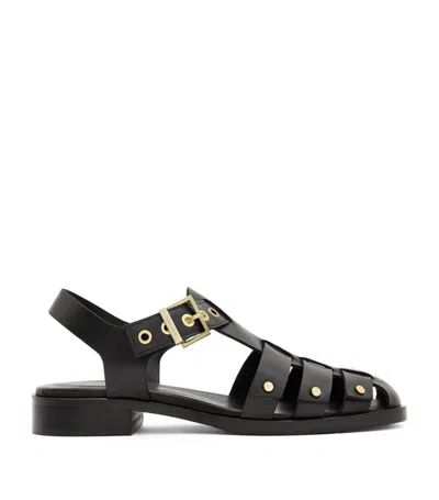 Allsaints Nelly Studded Leather Sandals In Black