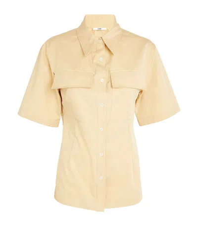 Lvir Cotton-blend Open-back Shirt In Beige