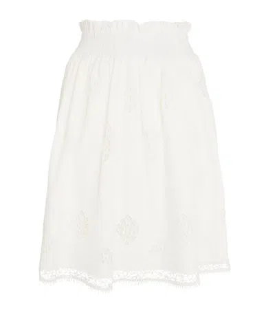 Erdem Broderie Anglaise Mini Skirt In White
