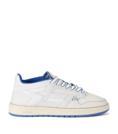 Represent Reptor Contrast-panel Leather Low-top Trainers In White/navy