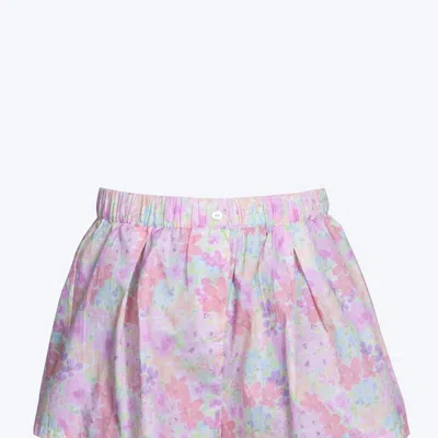 For Love & Lemons Kennedy Floral-print Cotton-poplin Shorts In Pink Multi