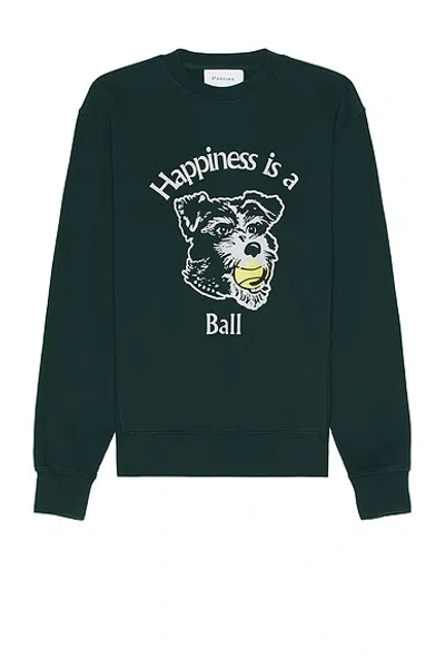 Palmes Sweatshirt Mit Rundhalsausschnitt Dog In Dark Green