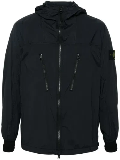Stone Island Compass Hooded Jacket In Black  