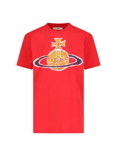 Vivienne Westwood T-shirt Mit Orb-logo-print In Red