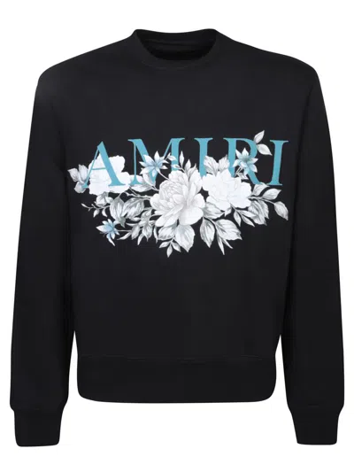 Amiri Black Pegasus Script Sweatshirt In Black-14 oz Supima C