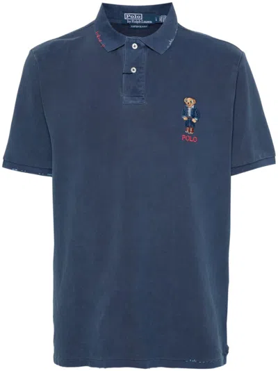 Polo Ralph Lauren Polo Bear-motif Polo Shirt In Blue
