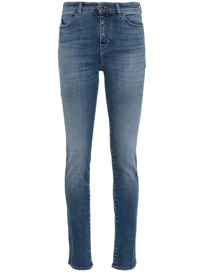 Emporio Armani Skinny Fit Denim Cotton Jeans In Blue