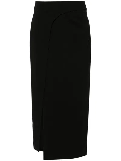 Iro Pumiko Wrap Midi Skirt In Black