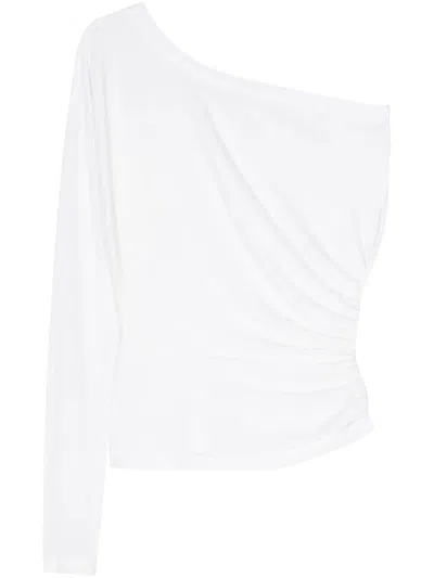 Norma Kamali One Shoulder Top In White