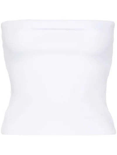 Wardrobe.nyc Strapless Cropped Top In White