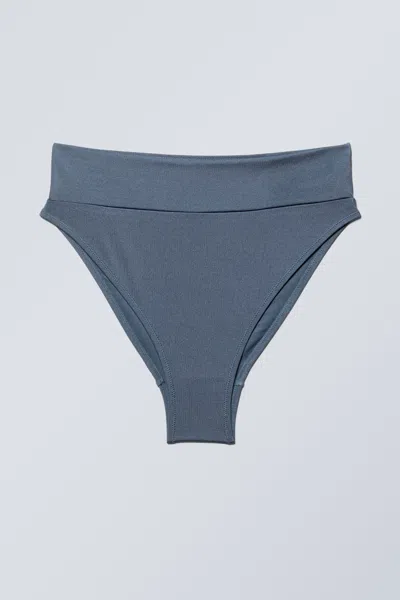 Weekday Heat High Waist Bikini Bottoms In Blue