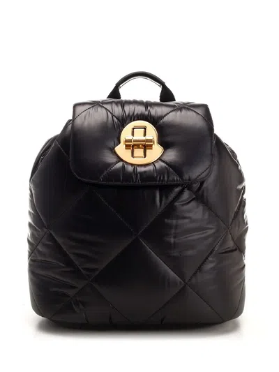 Moncler Puf Foldover Top Backpack In Black