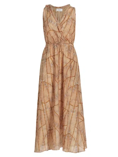 Xirena Darby Sleeveless Striped Maxi Dress In Gold Geode