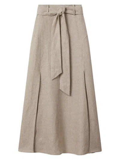 Reiss Abigail Linen Maxi Skirt In Neutral