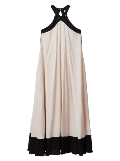 Reiss Aubree - Neutral/black Relaxed Colourblock Maxi Dress, Us 6