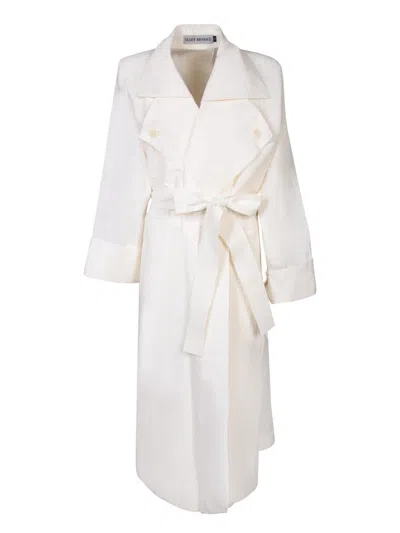 Issey Miyake Trench Coats In White