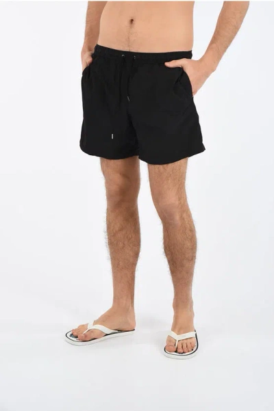 Aspesi Solid Color Swim Shorts In Black