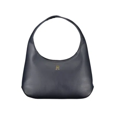 Tommy Hilfiger Blue Polyester Handbag In Black