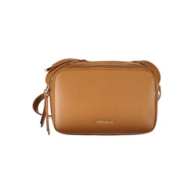 Coccinelle Brown Leather Handbag In Burgundy