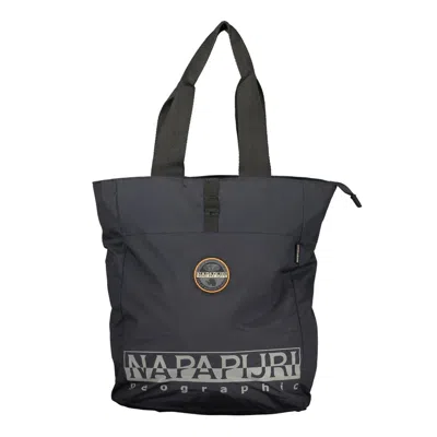 Napapijri Chic Black Cotton Backpack With Contrasting Details In Orange