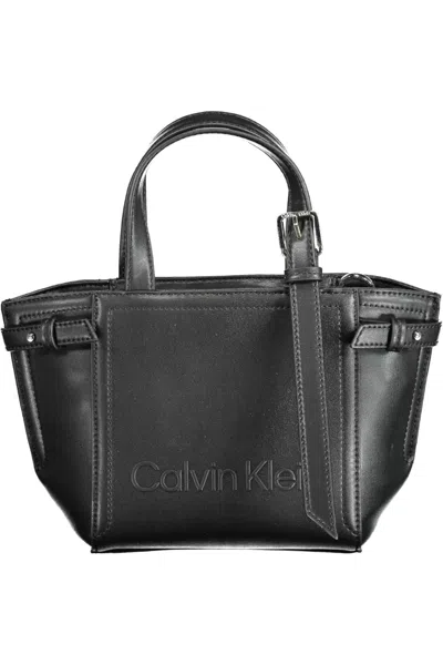 Calvin Klein Chic Black Shoulder Handbag With Zip Closure