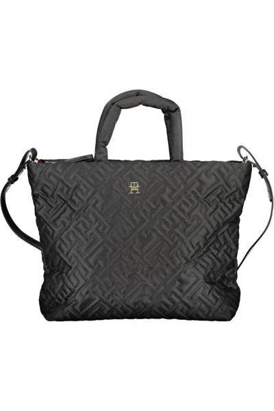 Tommy Hilfiger Chic Black Recycled Shoulder Bag With Logo Detail