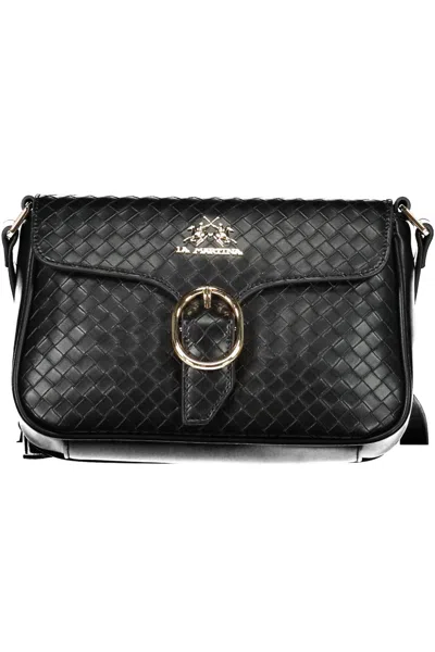 La Martina Chic Black Shoulder Bag With Contrasting Details