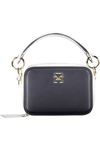 Tommy Hilfiger Chic Blue Contrasting Detail Handbag In Black