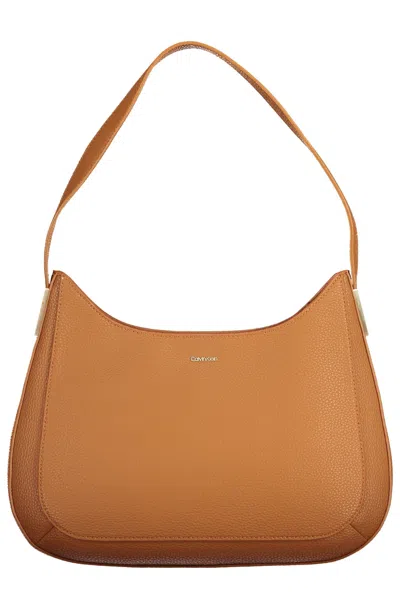 Calvin Klein Chic Contrast Detail Shoulder Bag In Brown