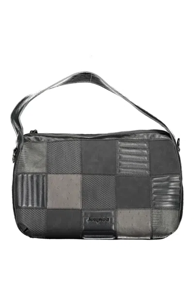 Desigual Chic Contrasting Detail Shoulder Bag In Black