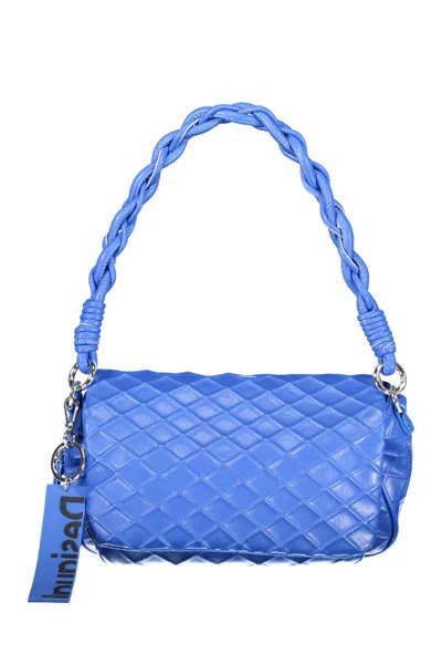 Desigual Chic Expandable Blue Handbag With Contrasting Details