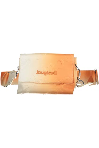 Desigual Chic Orange Contrast Detail Handbag In Brown