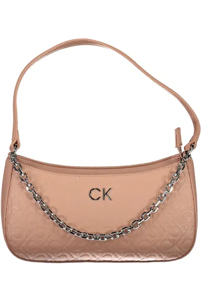Calvin Klein Chic Pink Chain Handle Bag With Contrasting Details In Black