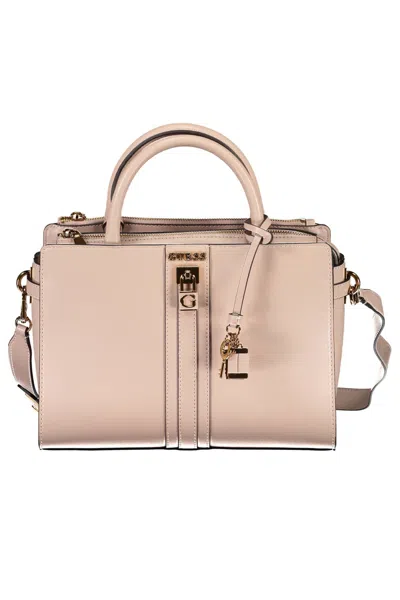 Guess Jeans Chic Pink Guess Handbag With Contrasting Details In Neutral