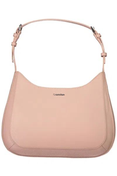 Calvin Klein Chic Pink Shoulder Bag With Contrasting Details In Black