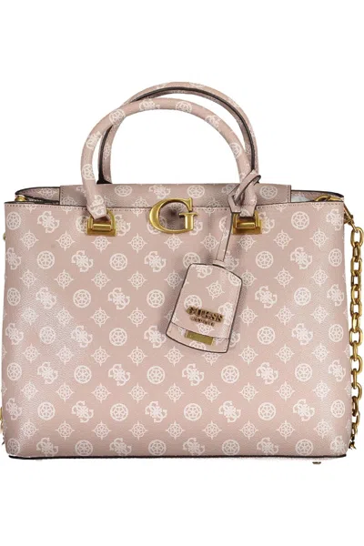 Guess Jeans Chic Pink Two-handle Guess Handbag With Chain Strap In Neutral