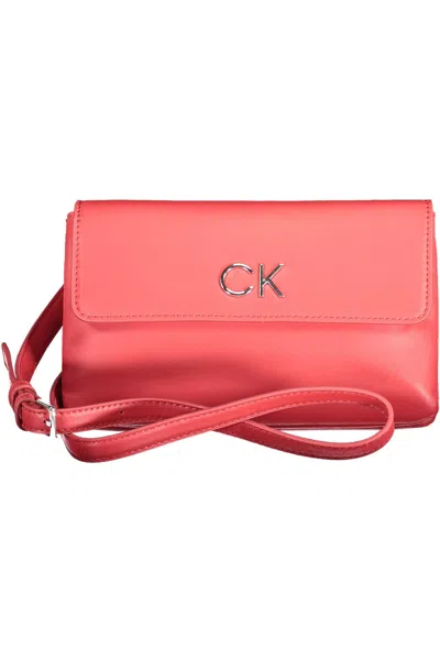 Calvin Klein Chic Red Shoulder Bag With Adjustable Strap In Black