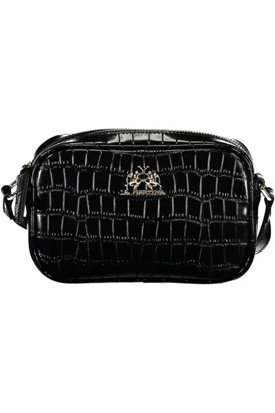 La Martina Elegant Adjustable Black Shoulder Bag