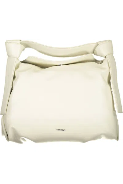 Calvin Klein Elegant Beige Shoulder Bag With Contrasting Details