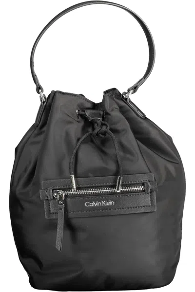 Calvin Klein Elegant Black Bucket Bag With Contrasting Details