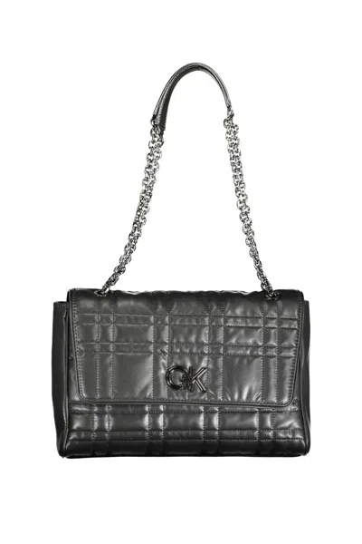 Calvin Klein Elegant Black Chain-handle Bag With Twist Lock