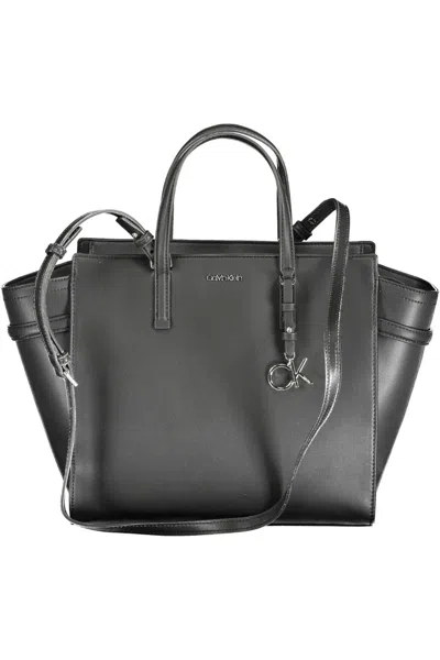 Calvin Klein Elegant Black Handle Bag With Contrasting Details